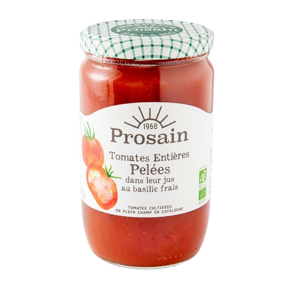 Tomates entières pelées dans leur jus au basilic frais - 1
